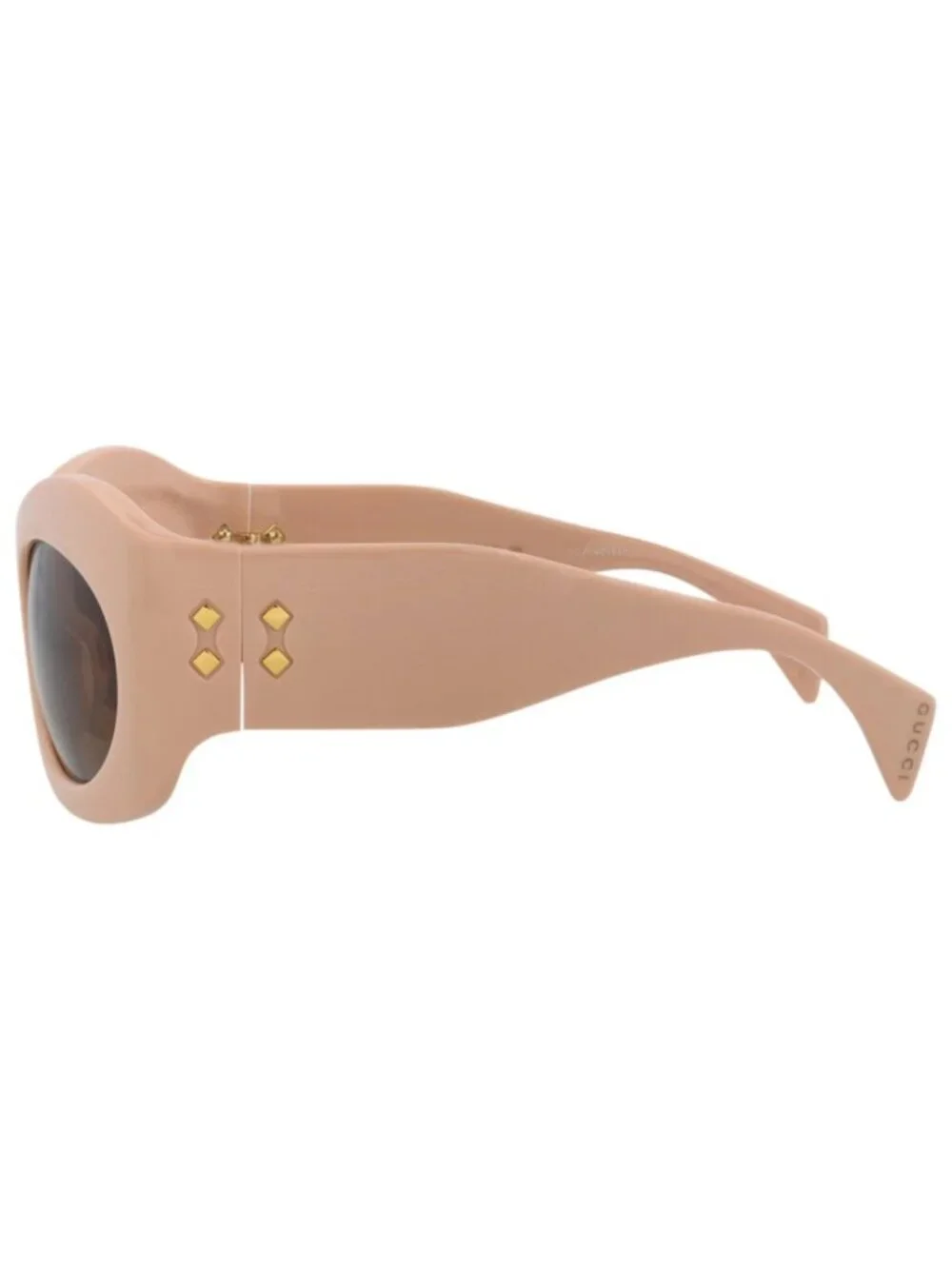 New Gucci Women's Sunglasses Shield Wrap Recycled Acetate Frame Unisex Pink Pink